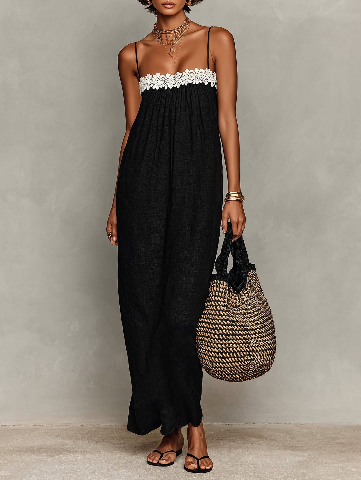 Alice - Robe Longue Dentelle Bretelles Amovibles