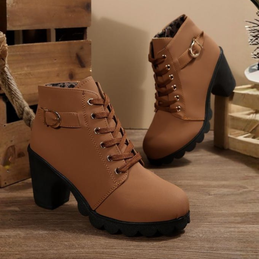 Romane | Bottines à Lacets et Boucle Métallique