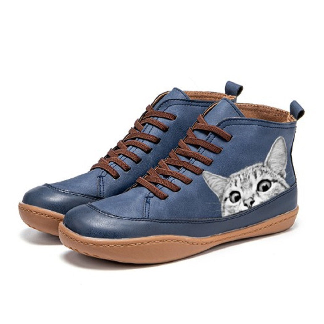 Mirabelle | Bottines Orthopédiques à Motif Chat