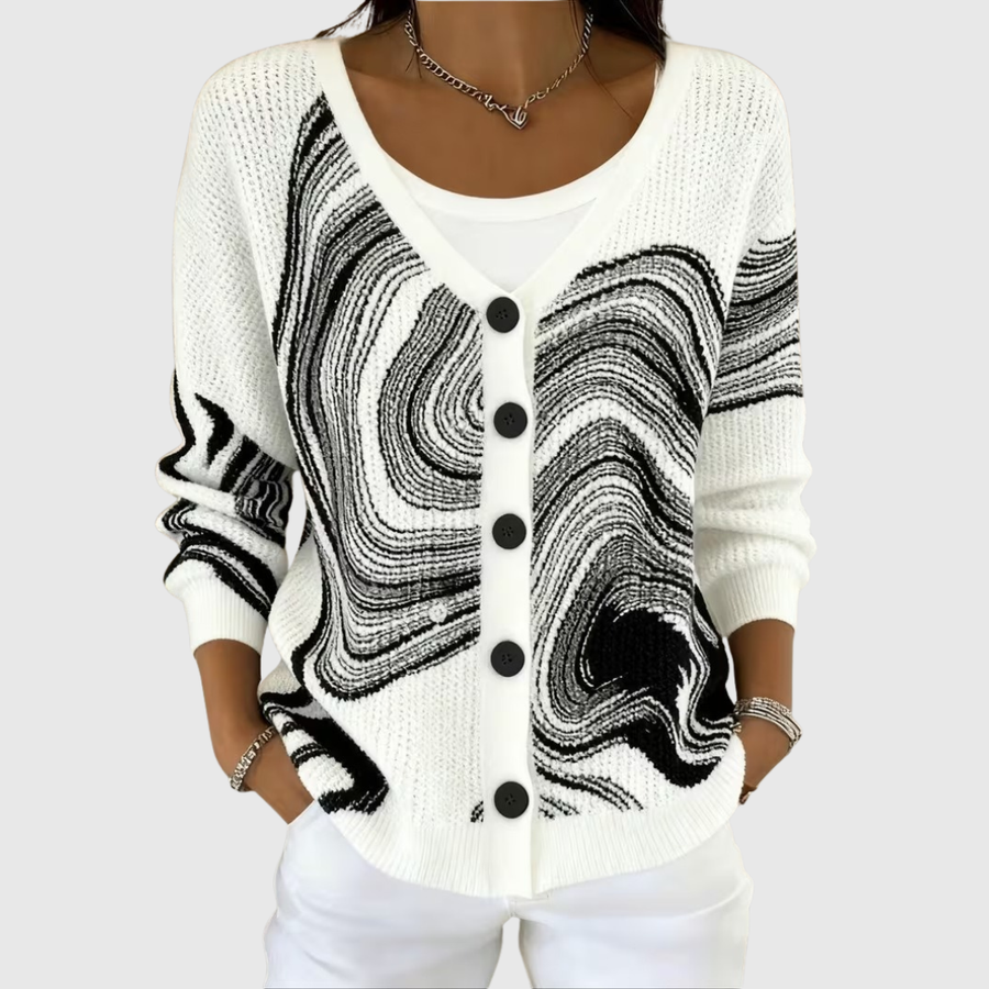 Émilie | Veste en Maille à Boutons