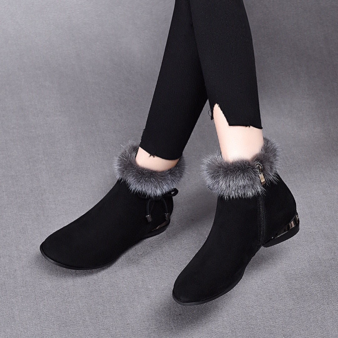 Adélaïde | Bottines à Talon Mi-Haut et Zip Latéral