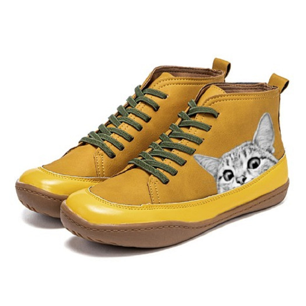 Mirabelle | Bottines Orthopédiques à Motif Chat