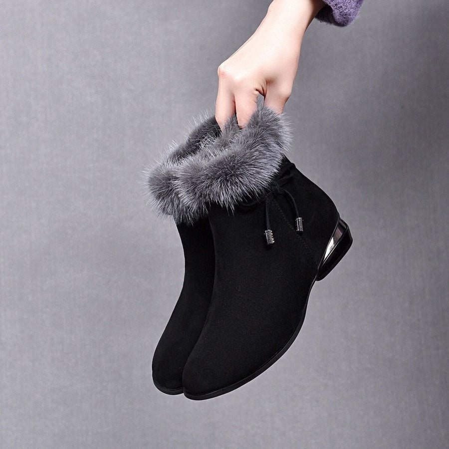 Adélaïde | Bottines à Talon Mi-Haut et Zip Latéral