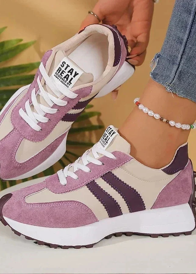 Karine – Baskets Rétro à Détails Contrastés