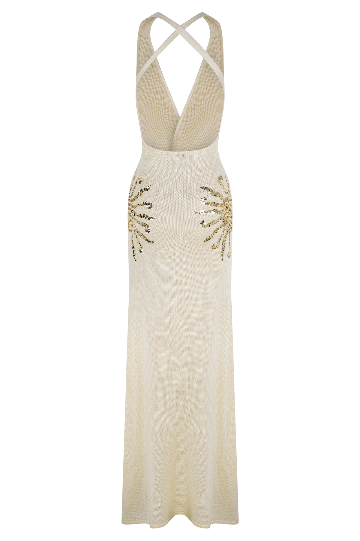 Solara - Robe en Maille Pailletée Ivoire