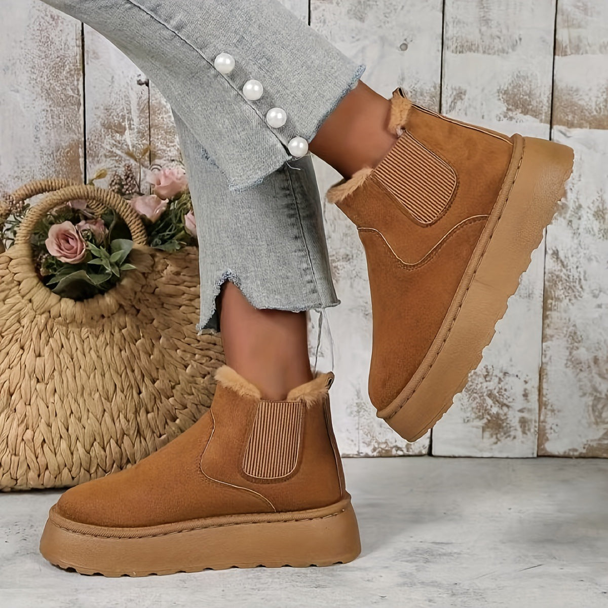 Armelle | Bottines de Neige en Suédine à Enfiler
