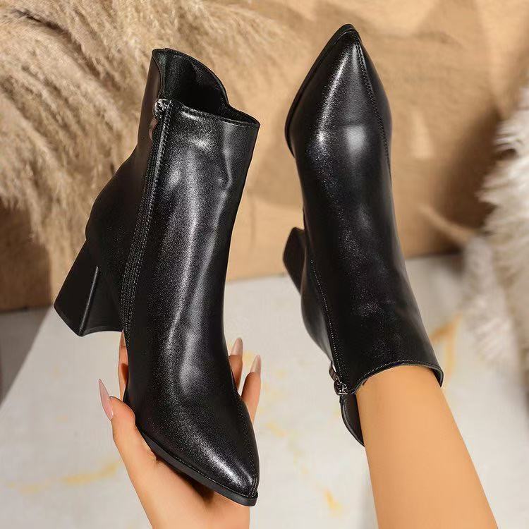 Marceline | Bottines à Bout Pointu et Zip Latéral