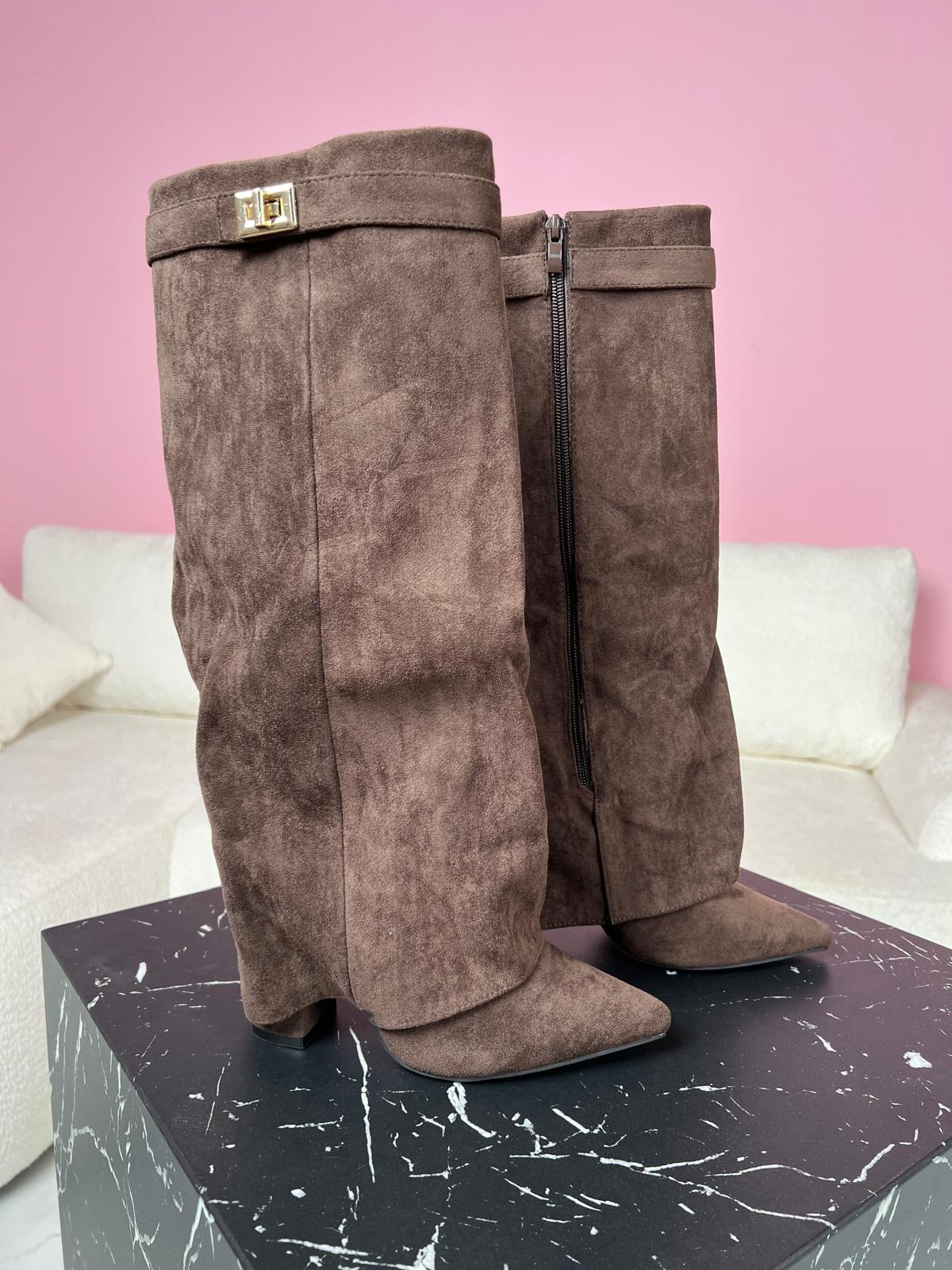 Camille | Bottes Hautes en Suédine à Boucle