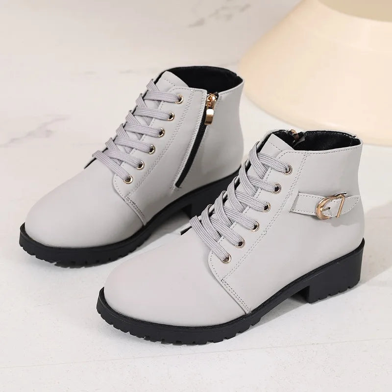 Solène | Bottines Rangers à Lacets et Zip