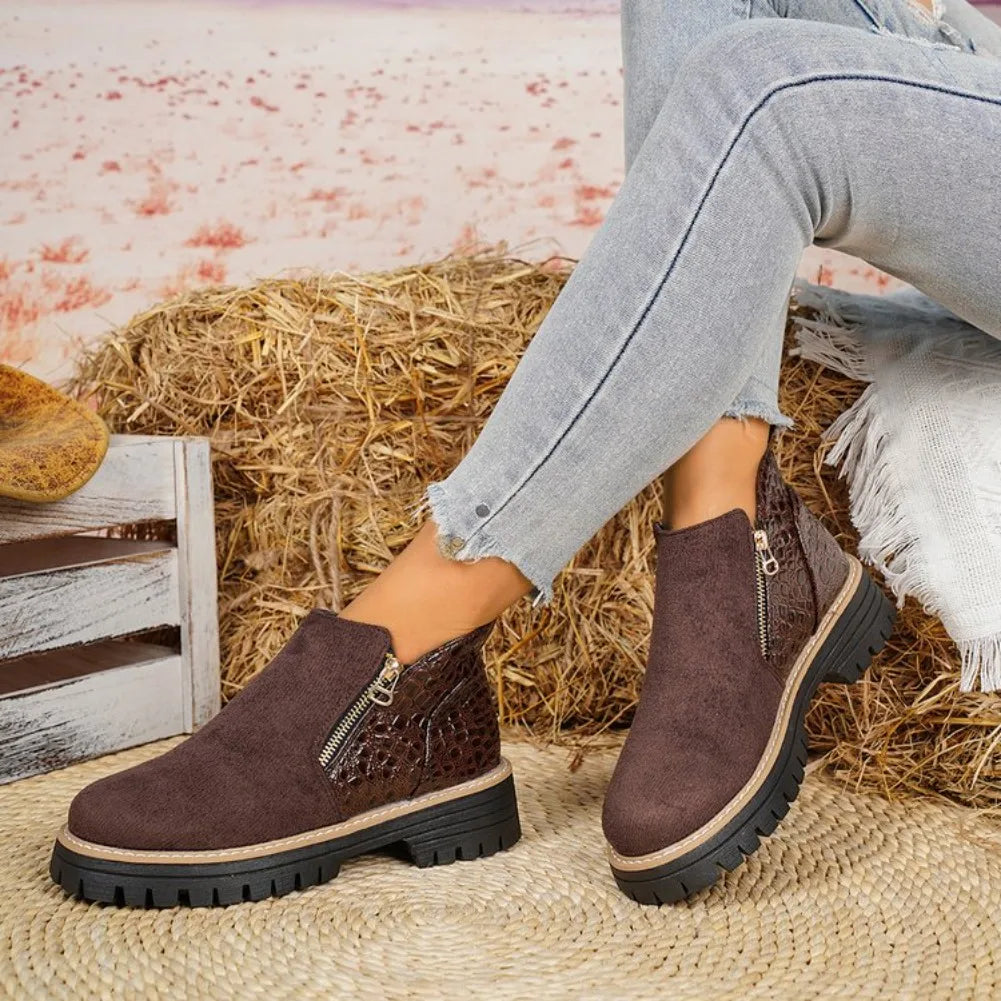 Apolline | Bottines d'Hiver à Double Zip