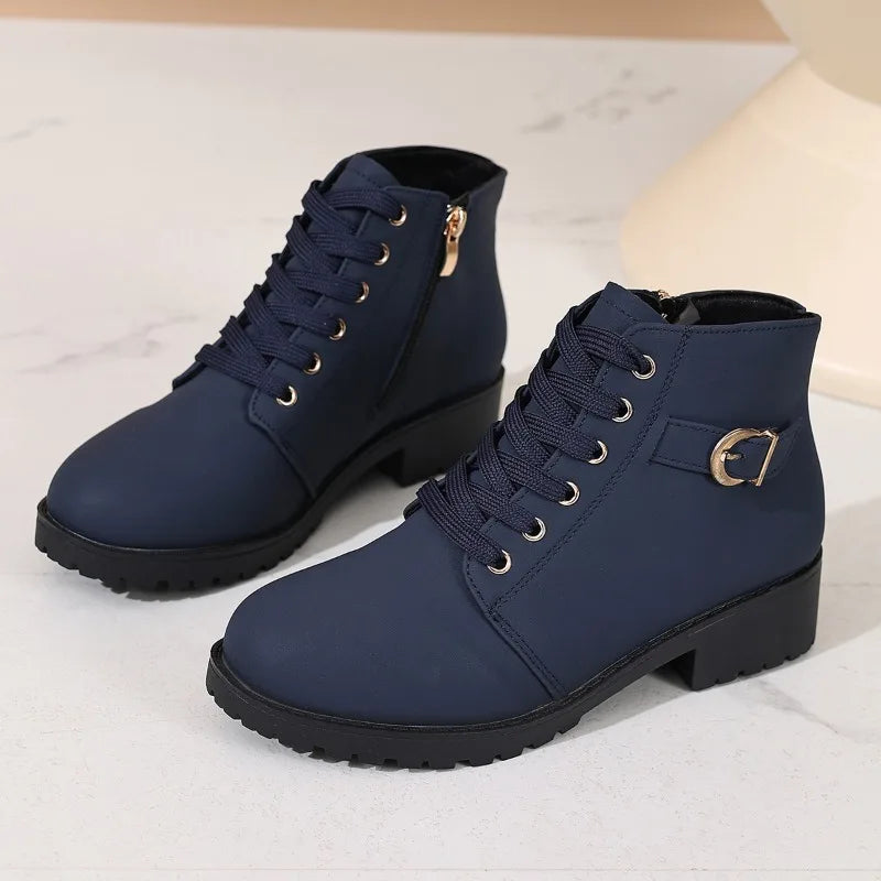 Solène | Bottines Rangers à Lacets et Zip