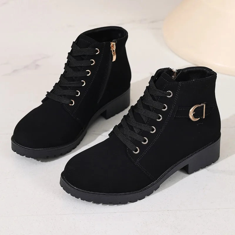Solène | Bottines Rangers à Lacets et Zip