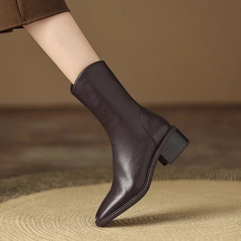 Joséphine | Bottines Orthopédiques Bout Carré à Talon Bloc
