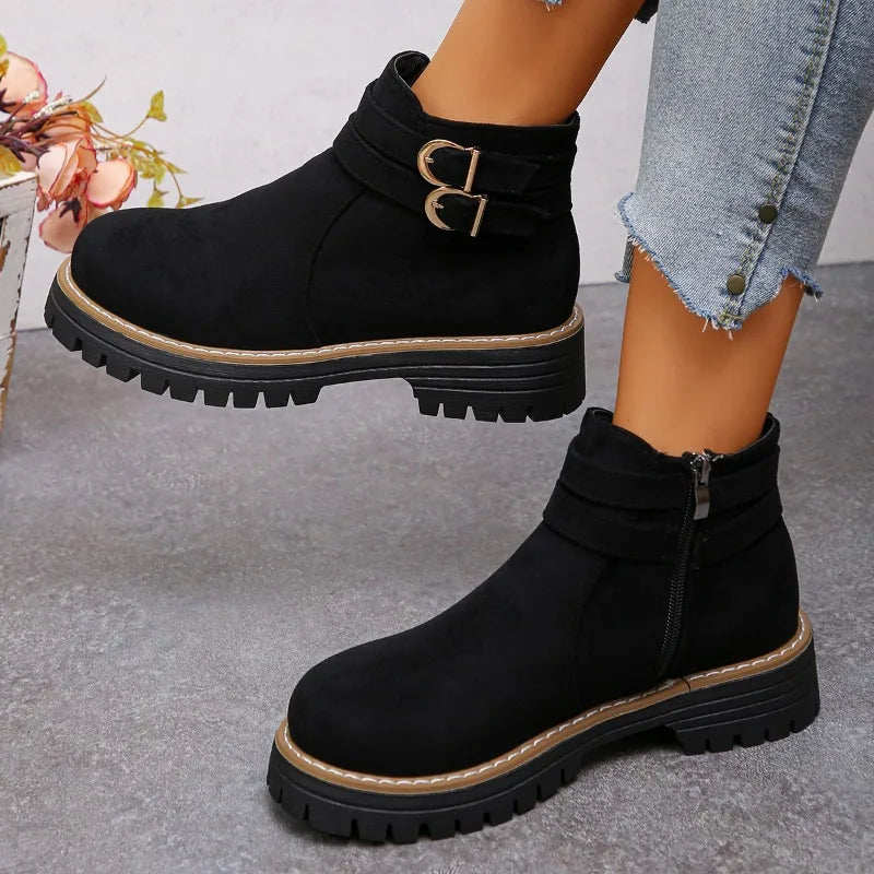 Héloïse | Bottines à Boucle et Zip Latéral