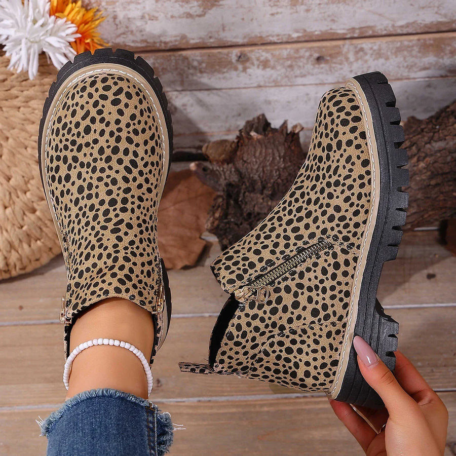 Ninon | Bottines Léopard à Talon Carré