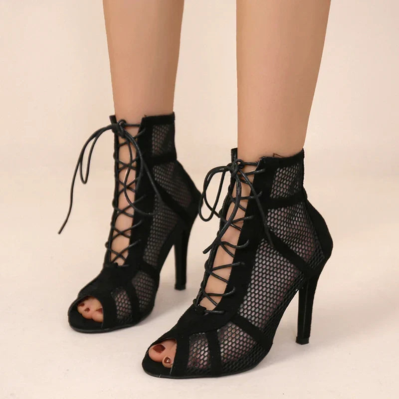 Gaëlle | Bottines en Résille à Lacets