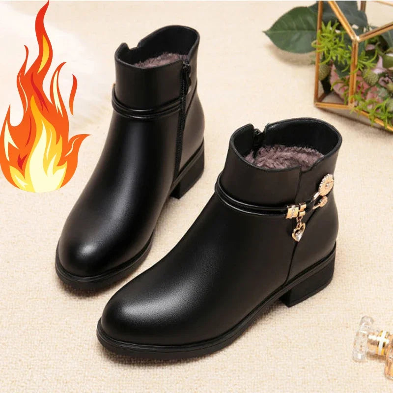 Constance | Bottines Doublées à Talon Bas