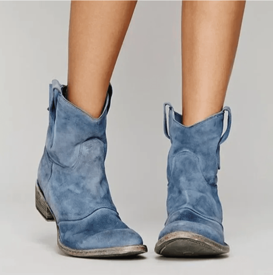 Delphine | Bottines en Suédine à Zip Latéral