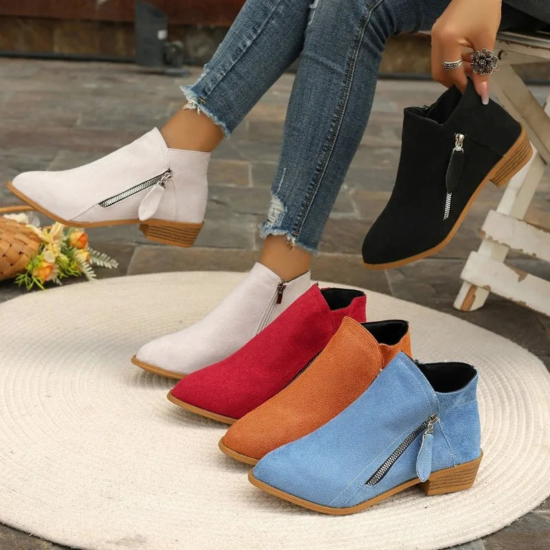 Capucine | Bottines Orthopédiques Colorées à Zip Latéral