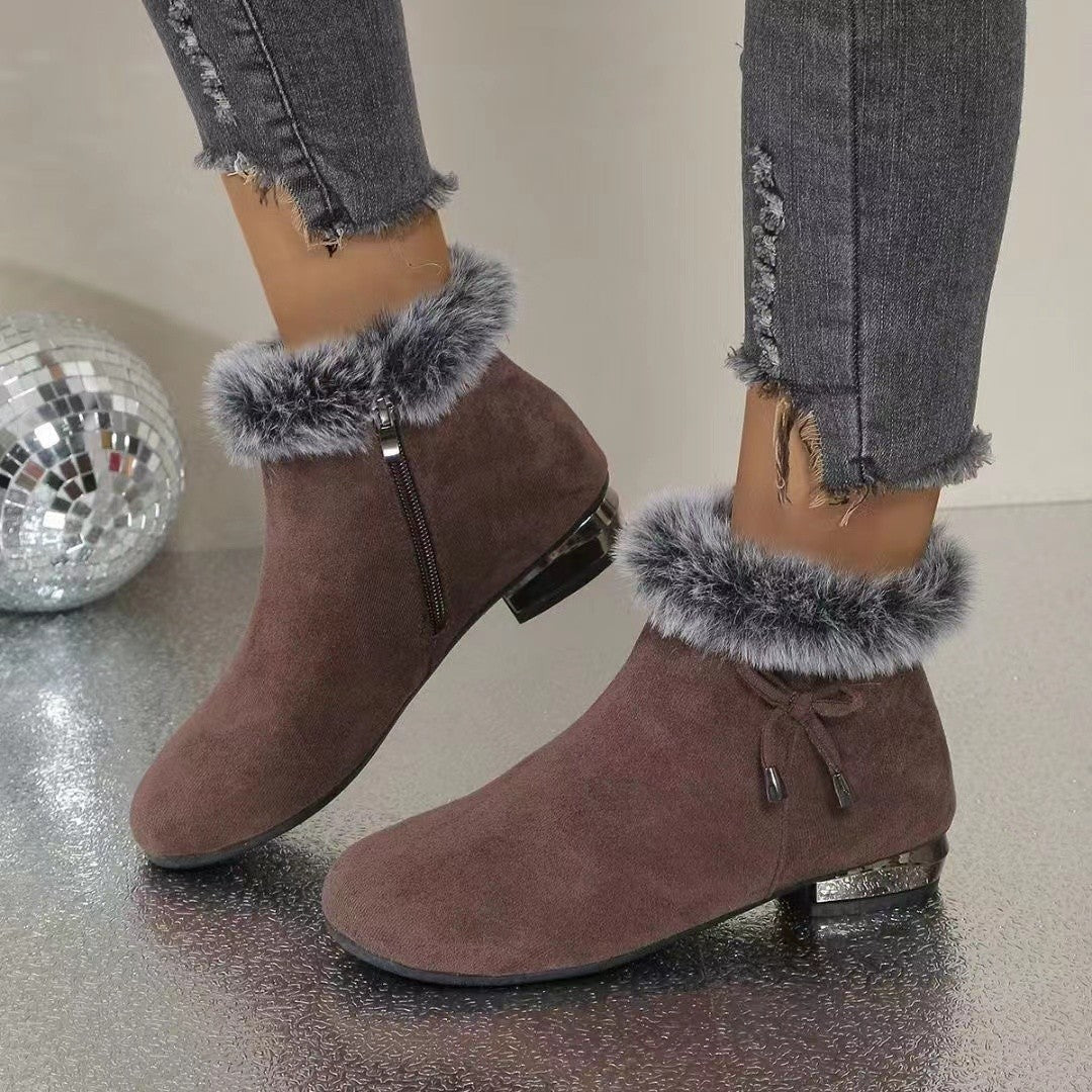 Adélaïde | Bottines à Talon Mi-Haut et Zip Latéral