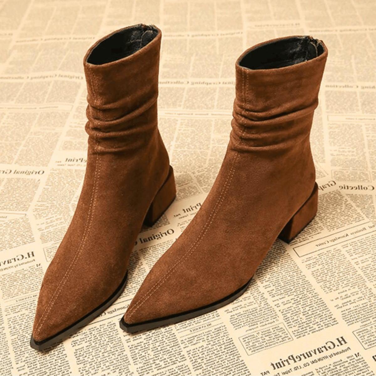Hortense | Bottines en Suédine à Bout Pointu